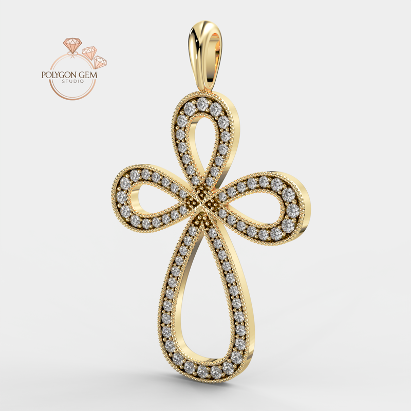 Diamond Cross Loop Pendant