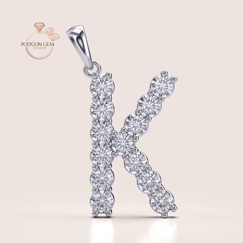Initial K Diamond Pendant
