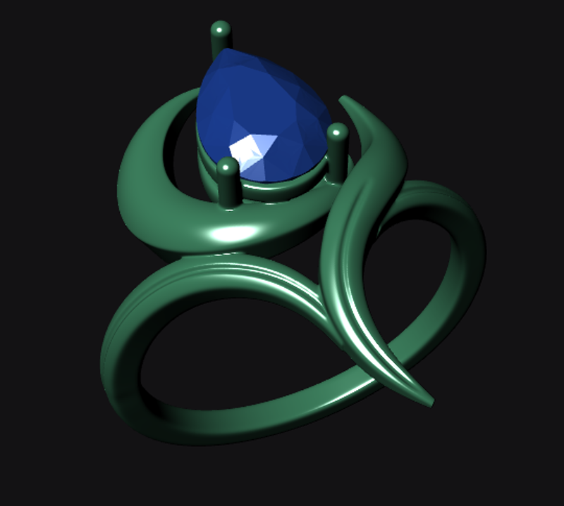 Pear Ring CAD Model