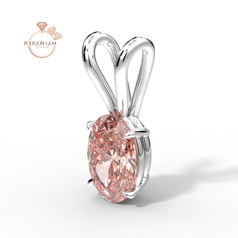 Pink Diamond Oval Pendant